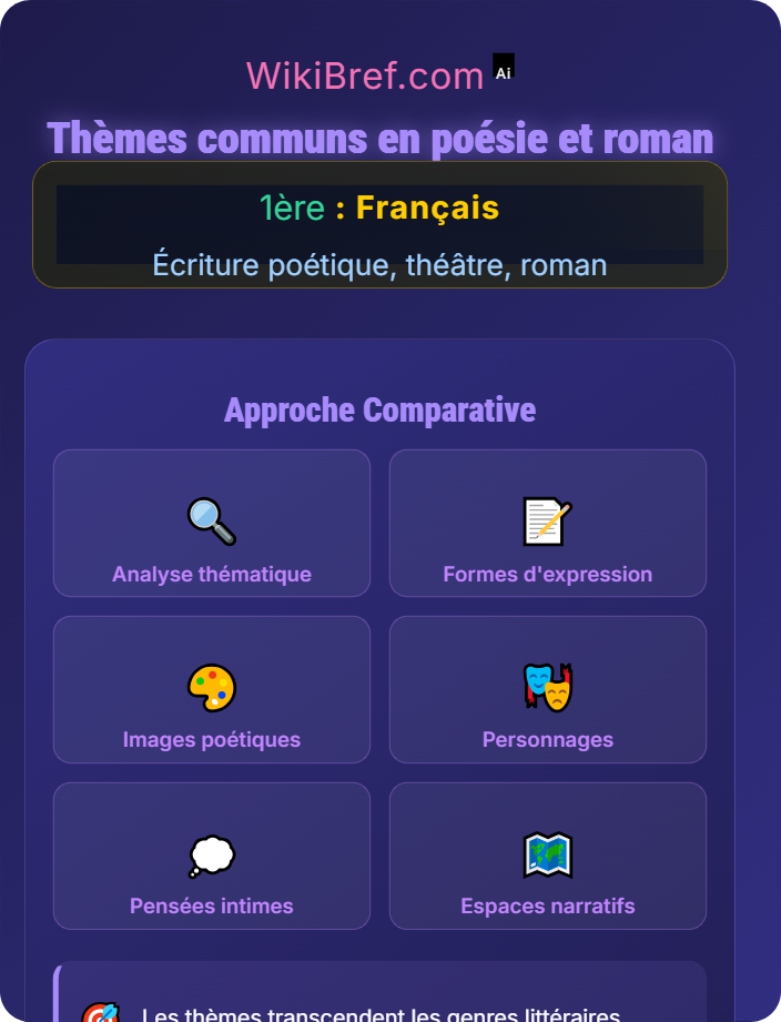 Thèmes communs en poésie et roman Approches comparatives