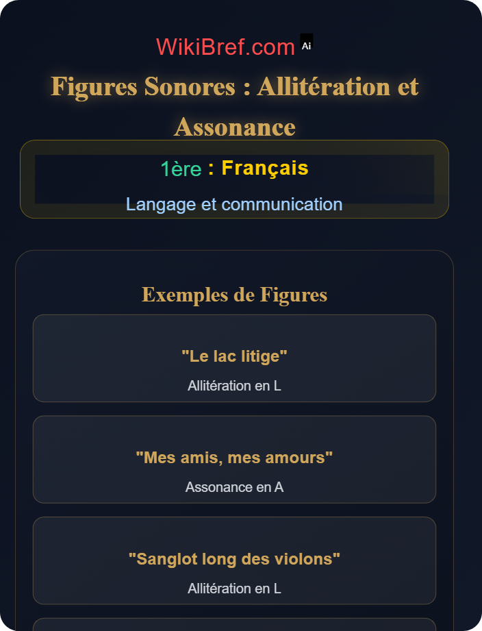 Allitération et assonance Figures de style