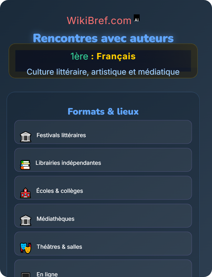 Rencontres avec auteurs Événements littéraires et festivals
