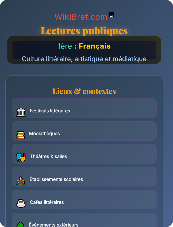 Lectures publiques Événements littéraires et festivals