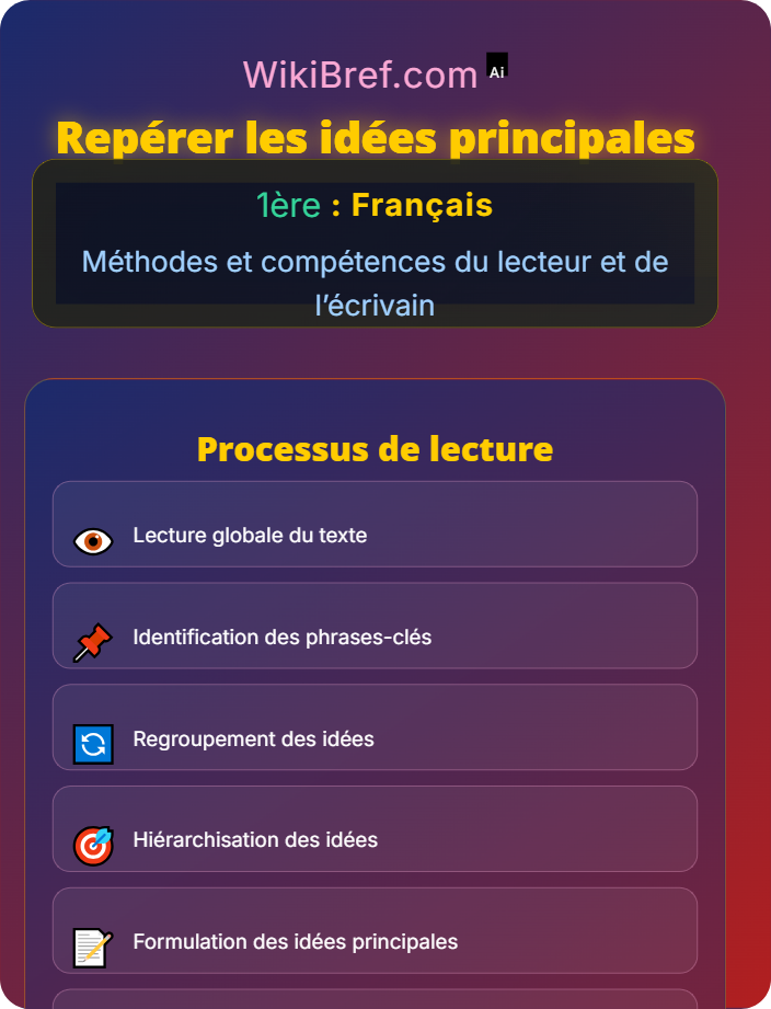 Repérer les idées principales Lire et comprendre