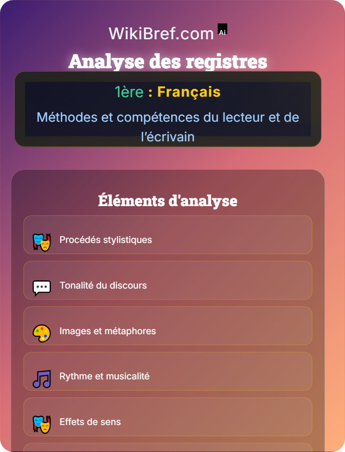 Analyse des registres Lire et comprendre