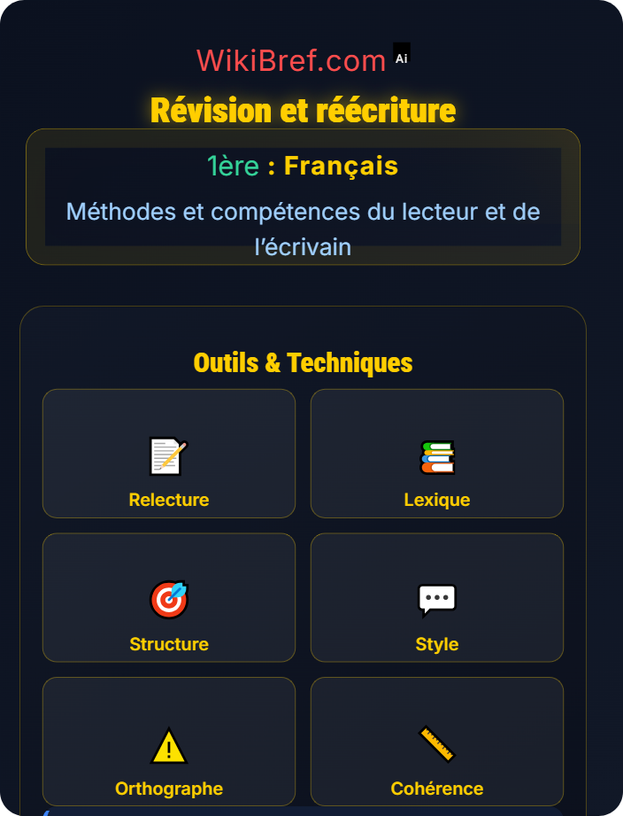 Révision et réécriture Écrire de façon maîtrisée
