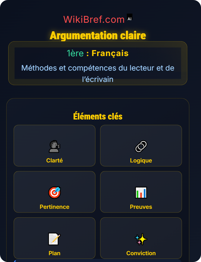 Argumentation claire Évaluation orale
