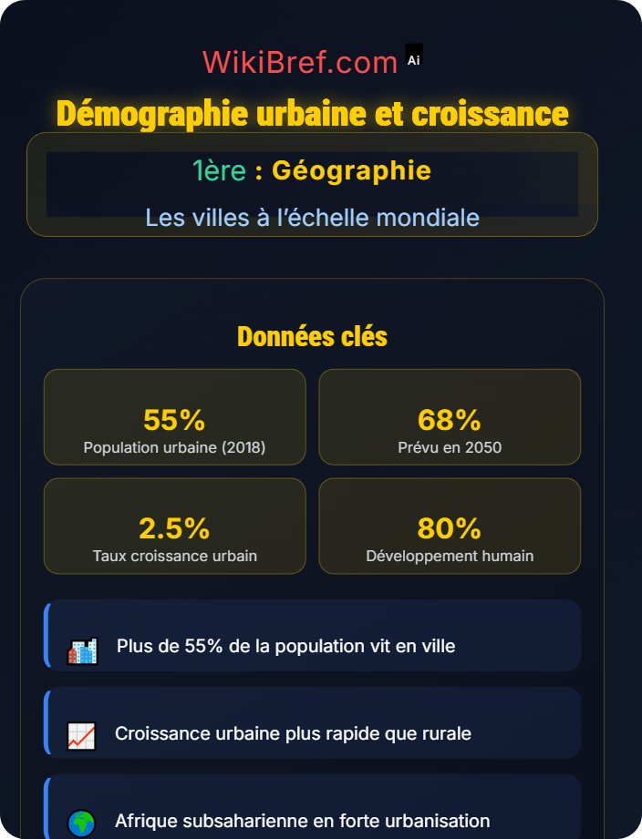 Démographie urbaine et croissance La croissance démographique et les villes