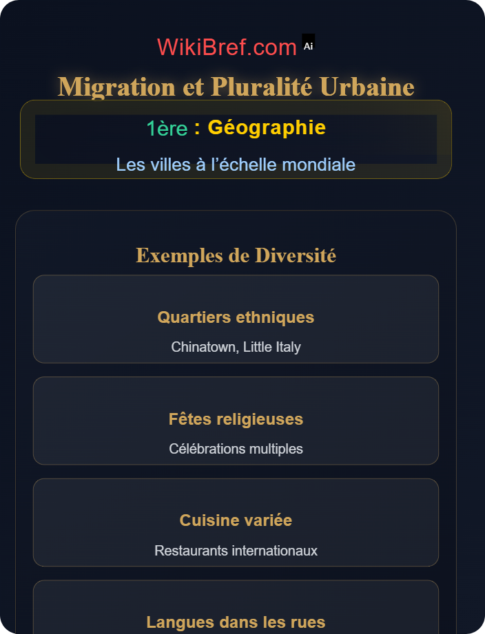 Immigration et diversité urbaine La croissance démographique et les villes