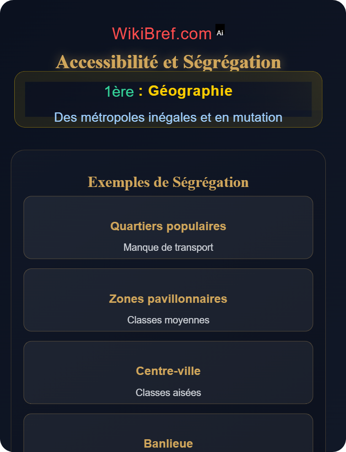 Accessibilité et ségrégation Mobilités urbaines et transports