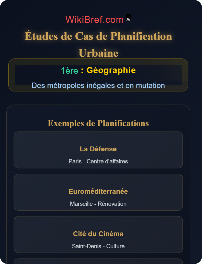 Études de cas de planification urbaine Mobilités urbaines et transports