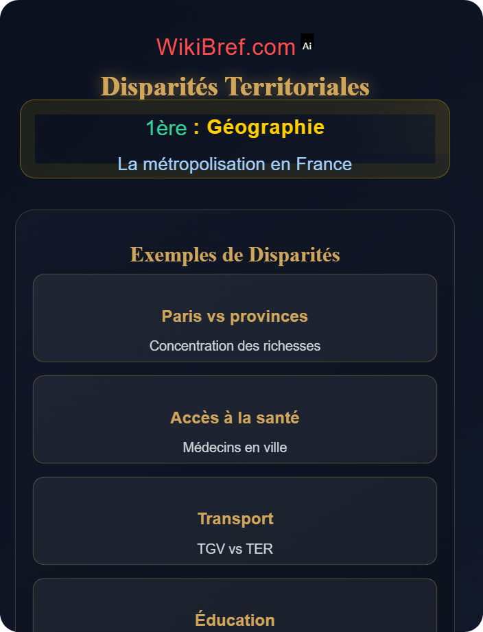 Inégalités territoriales Effets de la métropolisation