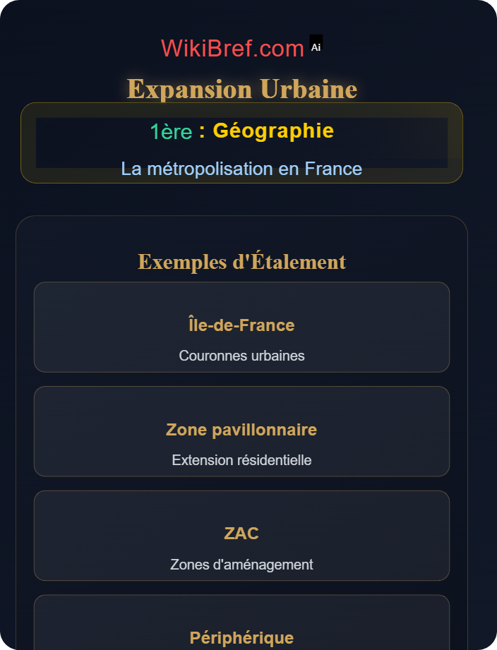 Étalement urbain Paris et grandes aires urbaines