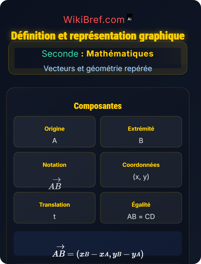Définition et représentation graphique Vecteurs du plan