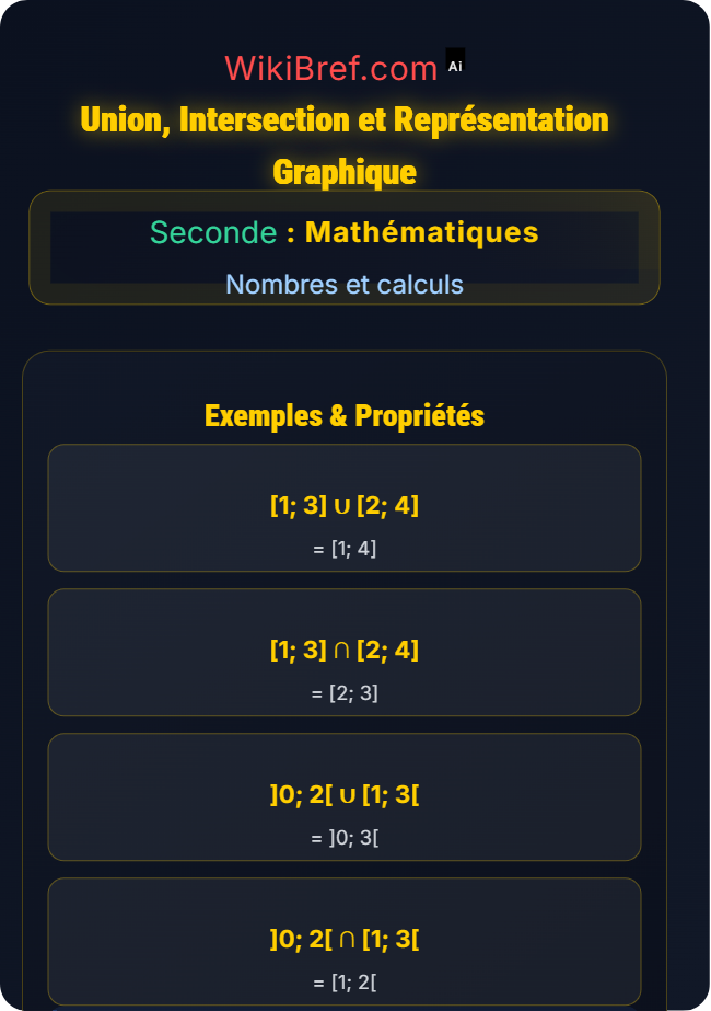 Union, intersection et représentation graphique Intervalles de ℝ