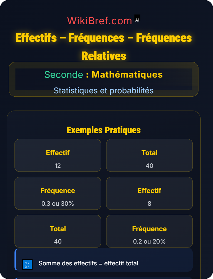 Effectifs – fréquences – fréquences relatives Statistique descriptive