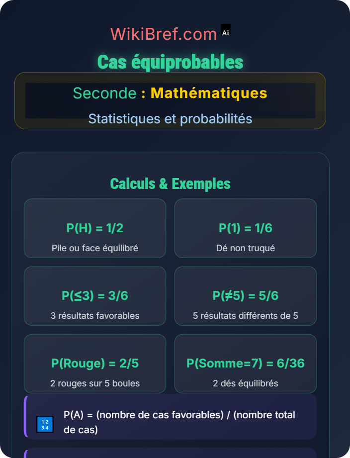 Cas équiprobables Calcul des probabilités