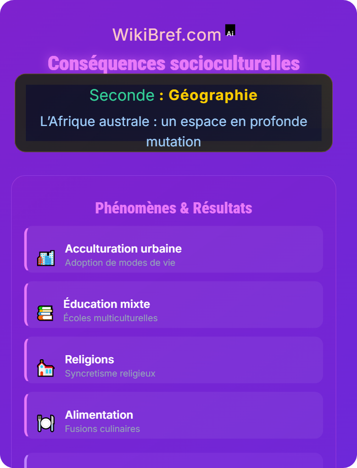 Conséquences socioculturelles Des territoires d’Afrique australe transformés par les mobilités