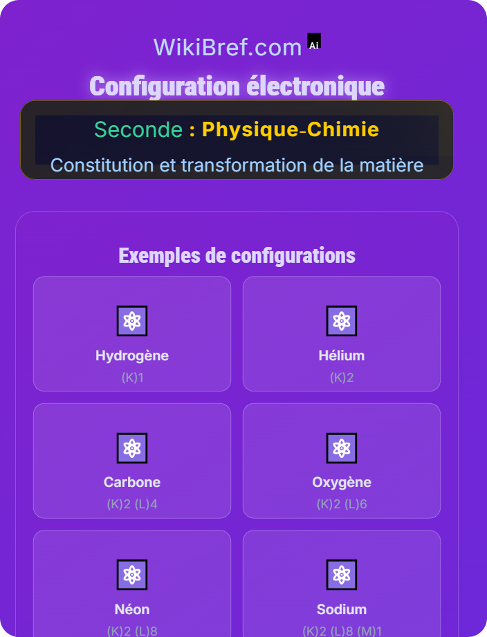 Configuration électronique Structure de l’atome