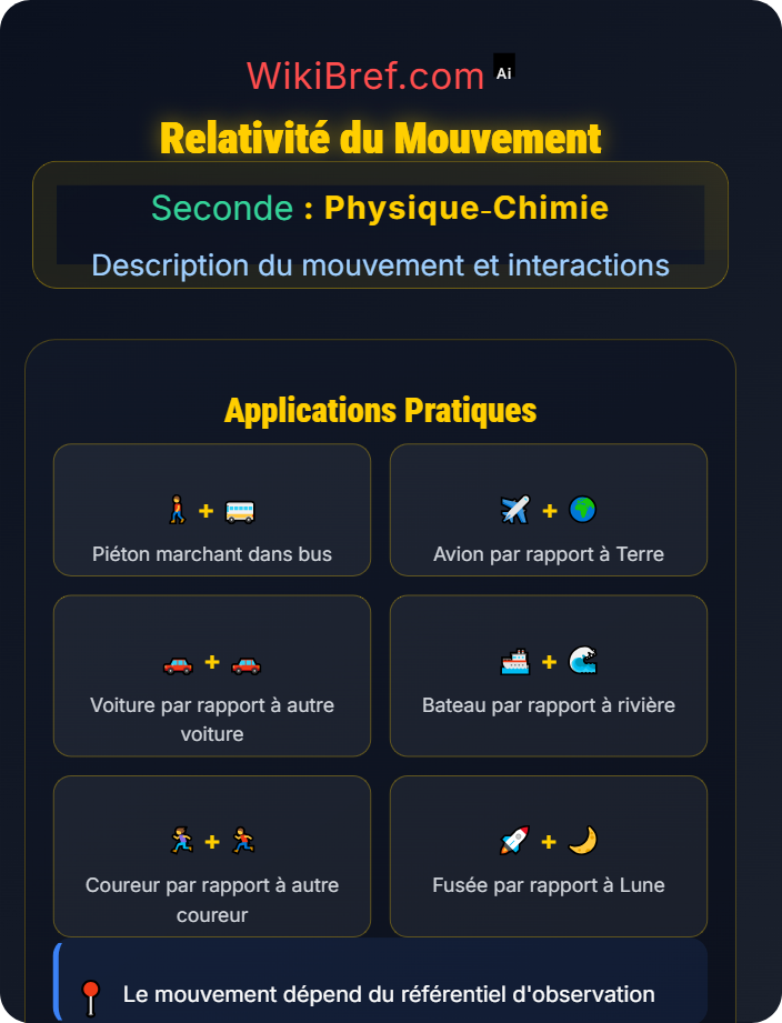 Exemples simples Relativité du mouvement