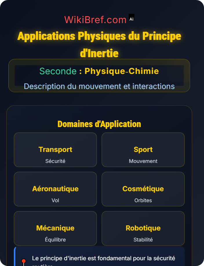Applications physiques Principe d’inertie