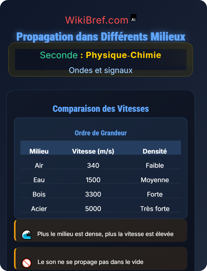 Propagation dans différents milieux Émission et propagation d’un signal sonore