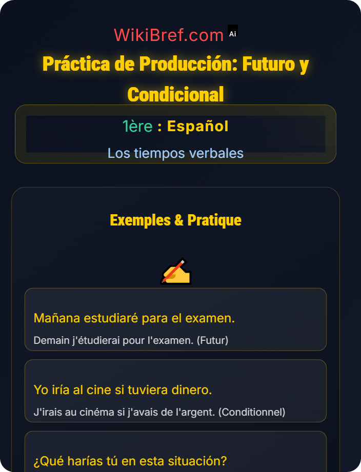 Práctica de producción El futuro y condicional
