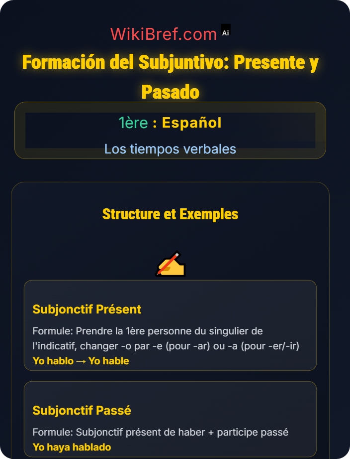 Formación del subjuntivo El subjuntivo presente y pasado