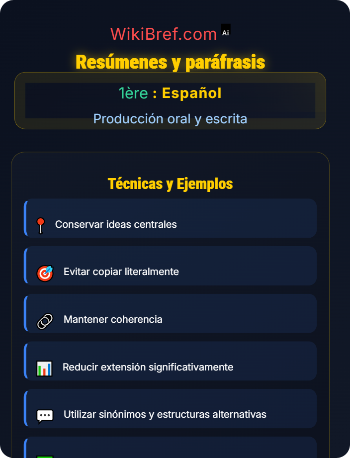 Resúmenes y paráfrasis Producción escrita