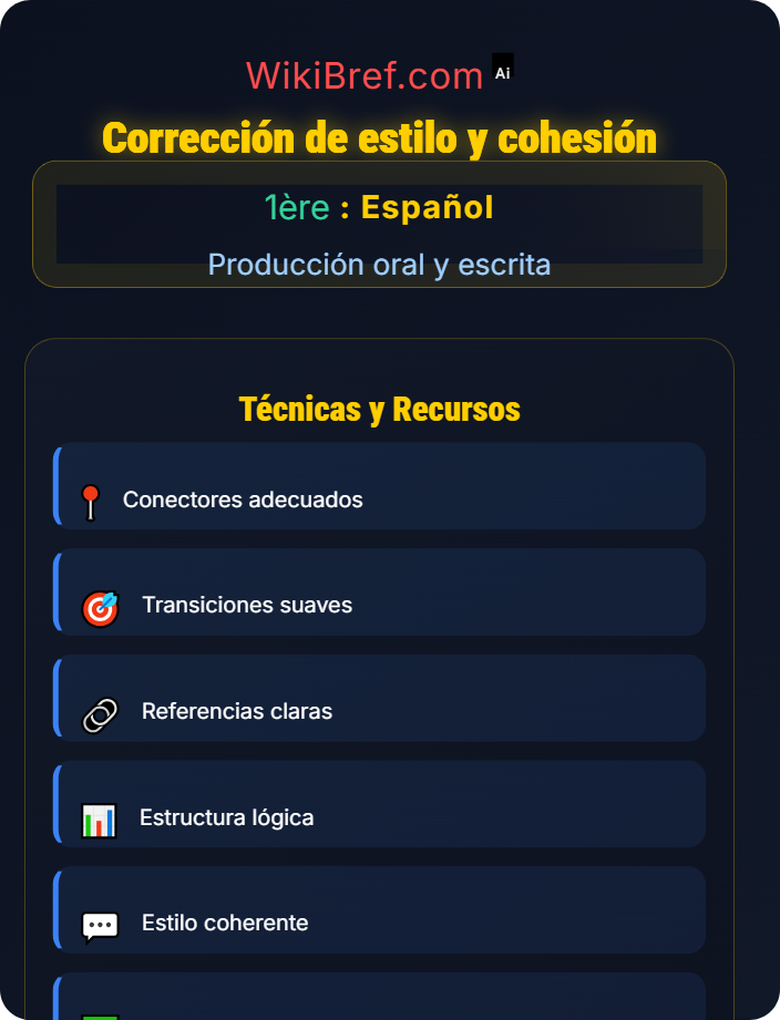 Corrección de estilo y cohesión Producción escrita