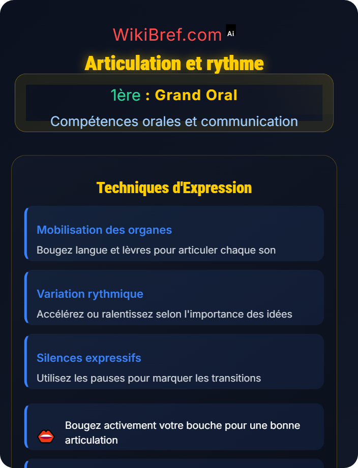 Articulation et rythme Techniques de prise de parole
