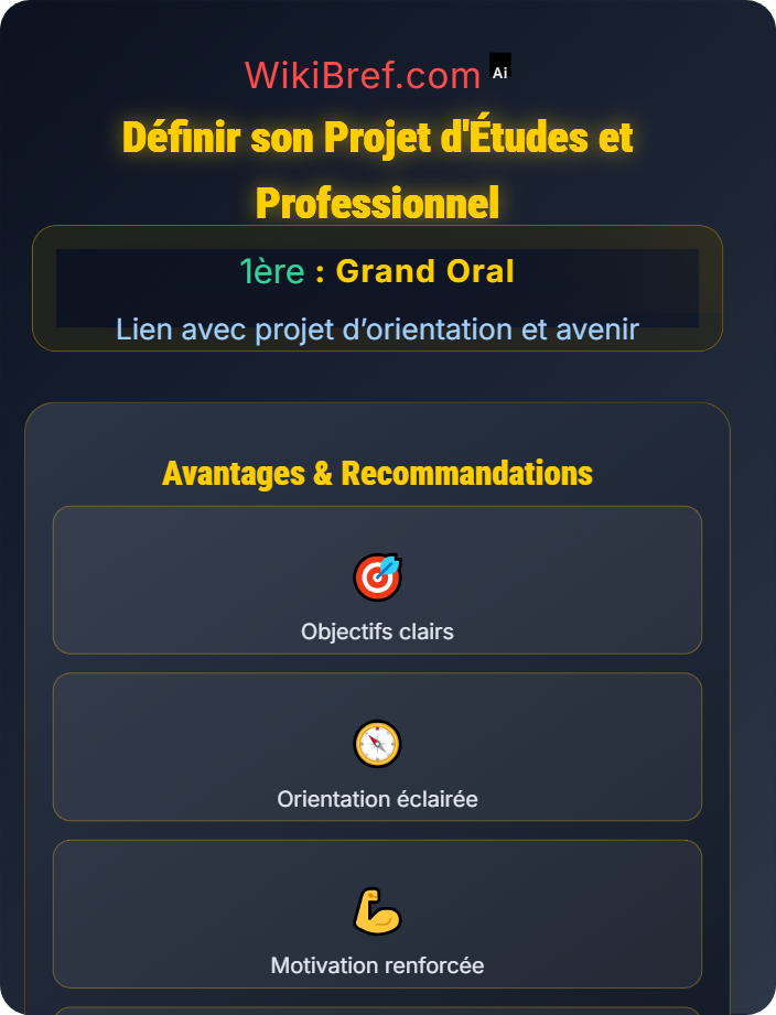 Définir son projet d’études et professionnel Présentation du projet professionnel