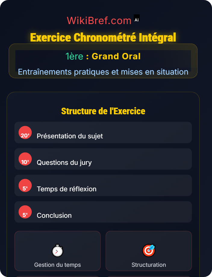Exercice chronométré intégral Simulations d’oraux complets