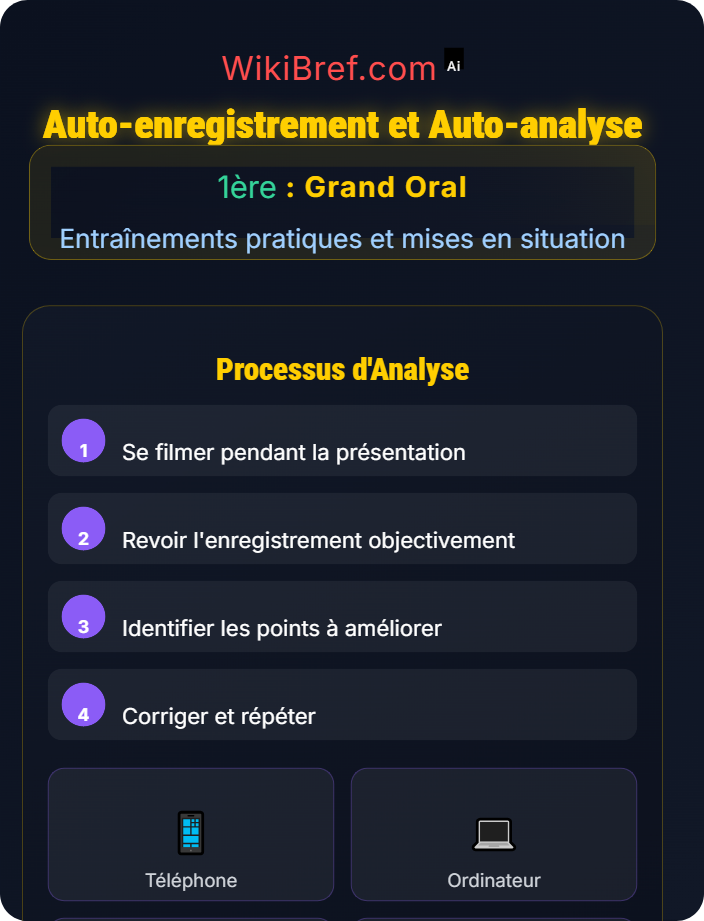 Auto-enregistrement et auto-analyse Simulations d’oraux complets
