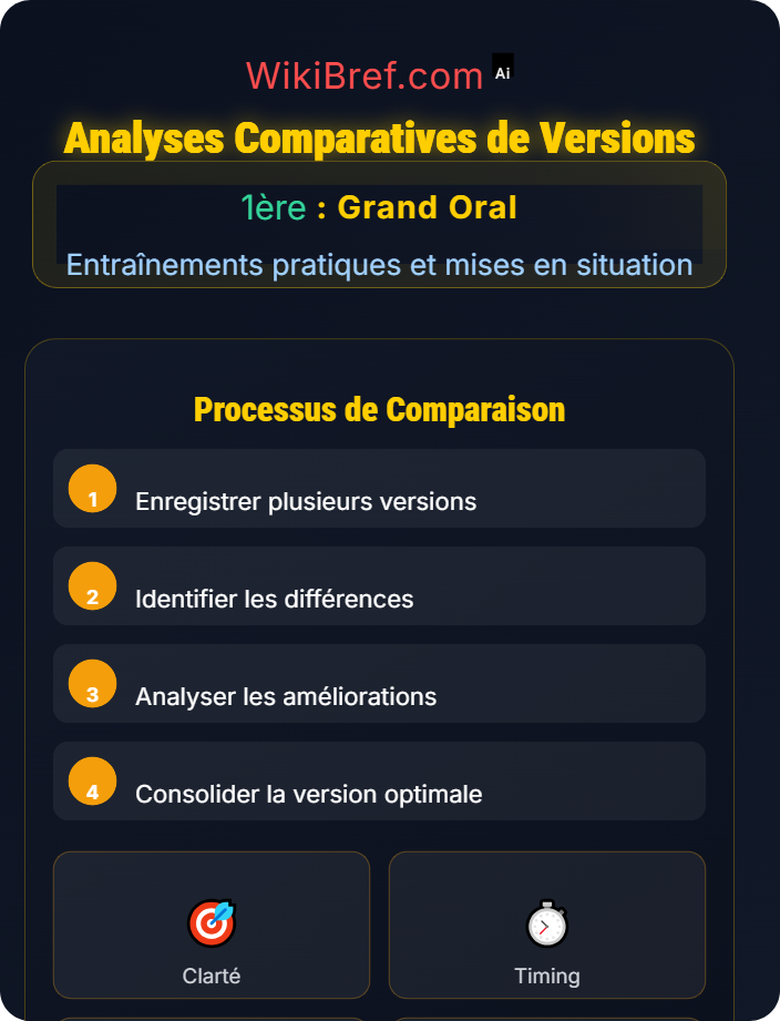 Analyses comparatives de versions Simulations d’oraux complets