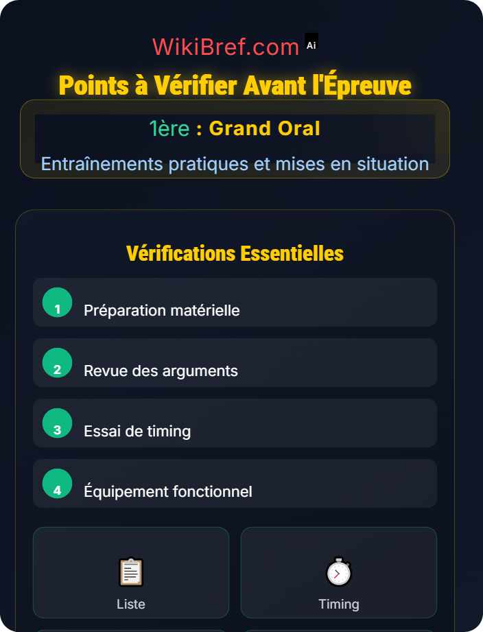 Points à vérifier avant l’épreuve Checklist et auto-évaluation
