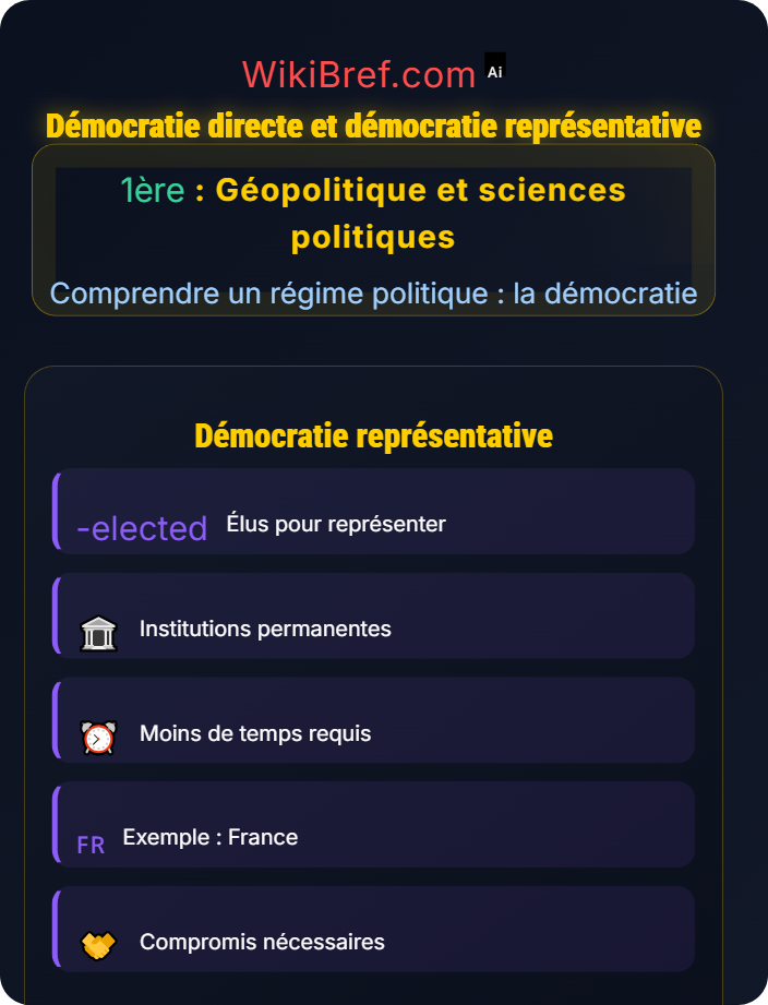 Démocratie directe et démocratie représentative Fondements de la démocratie