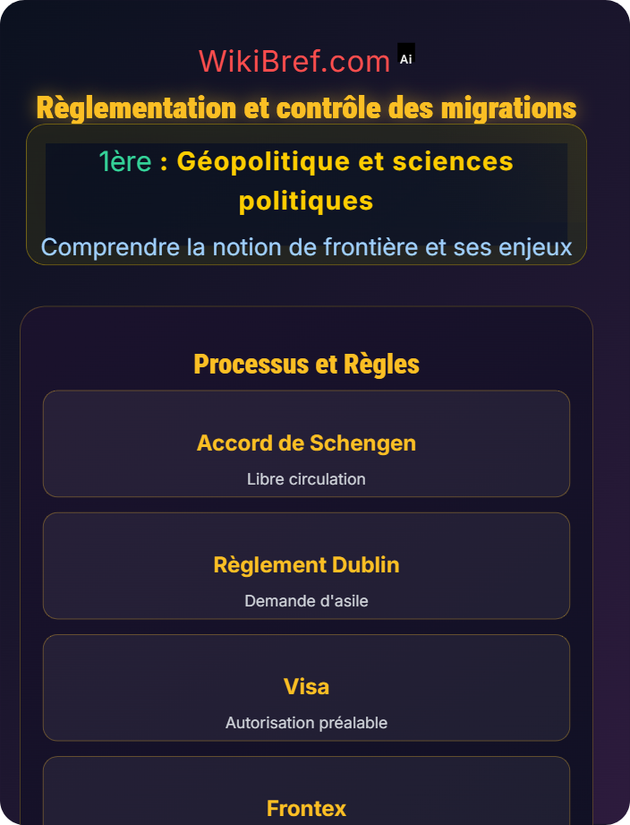 Règlementation et contrôle des migrations Définitions et fonctions des frontières