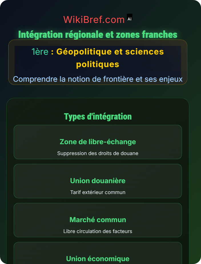 Intégration régionale et zones franches Frontières dans la mondialisation