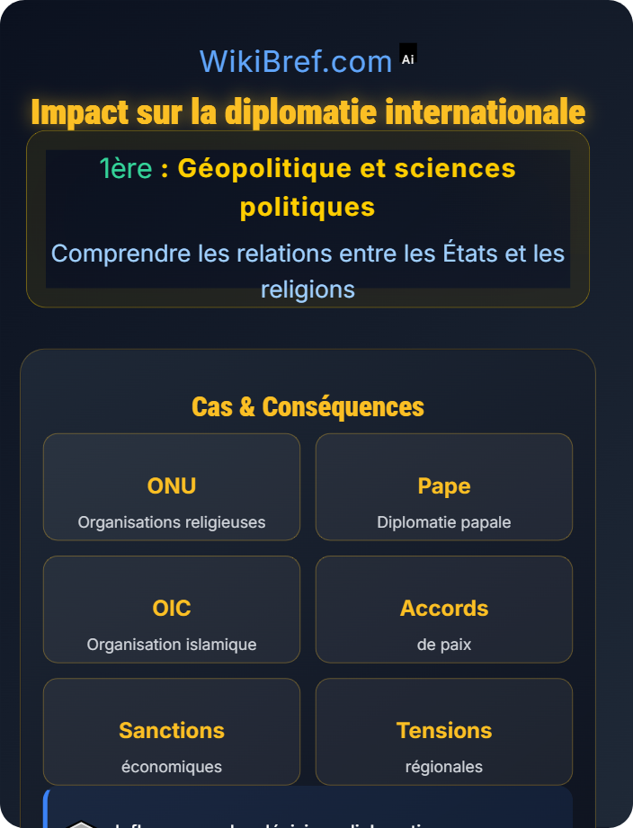 Impact sur la diplomatie internationale Géopolitique des religions