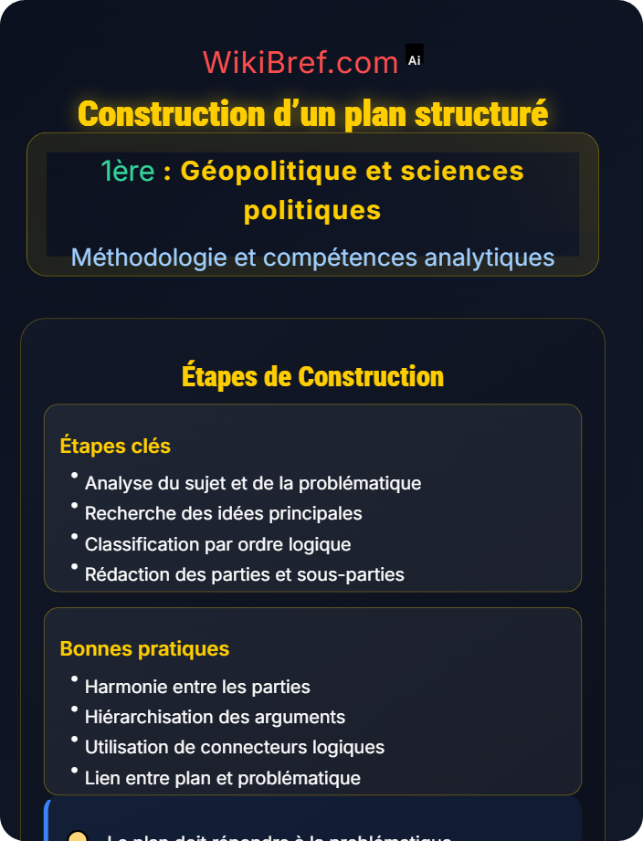 Construction d’un plan structuré Rédaction d’une dissertation