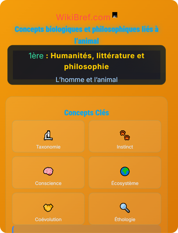 Concepts biologiques et philosophiques liés à l’animal Qu’est-ce qu’un animal ?