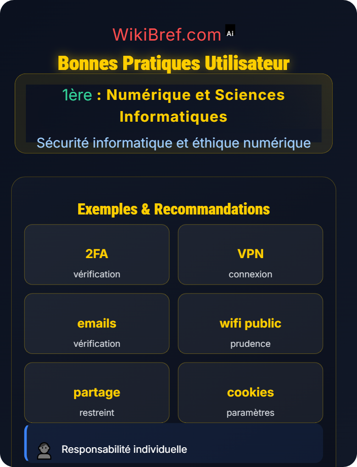 Bonnes pratiques utilisateur Principes de sécurité