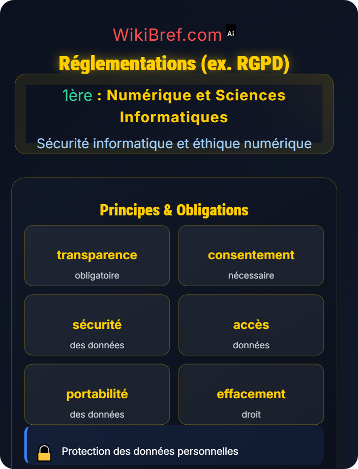 Réglementations (ex. RGPD) Respect de la vie privée
