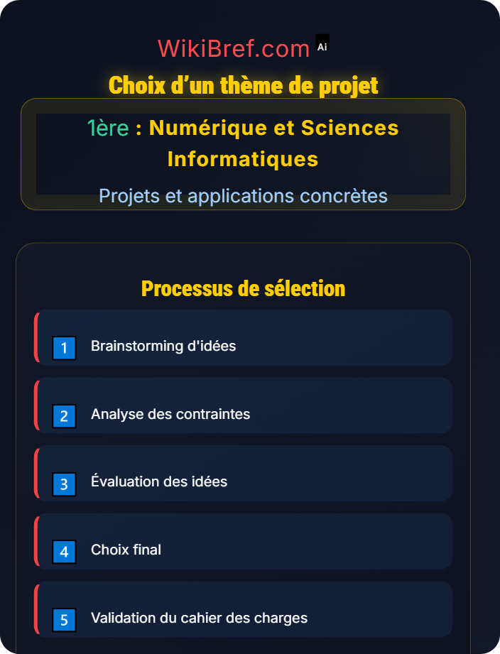 Choix d’un thème de projet Projet guidé en programmation