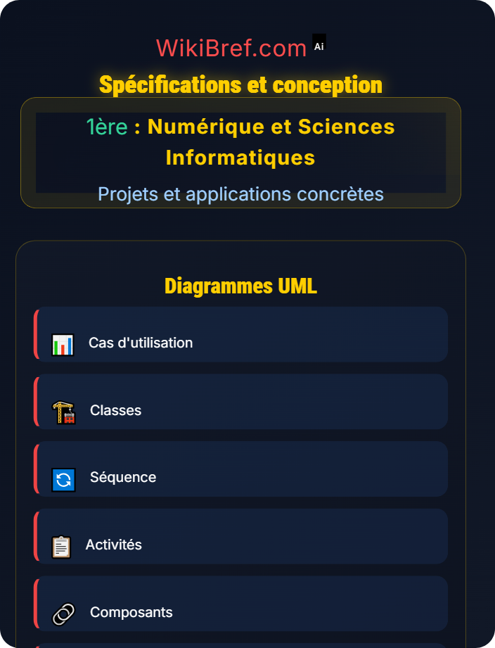 Spécifications et conception Projet guidé en programmation