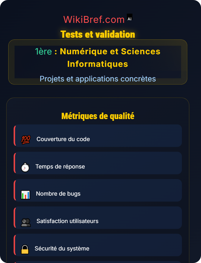 Tests et validation Projet guidé en programmation