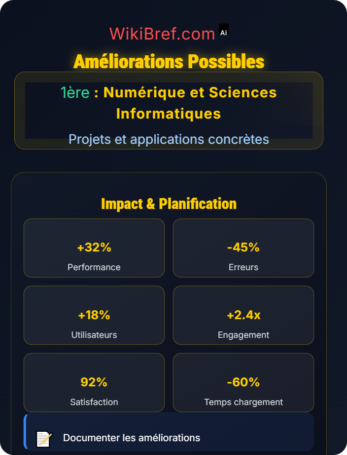 Améliorations possibles Évaluation de projet