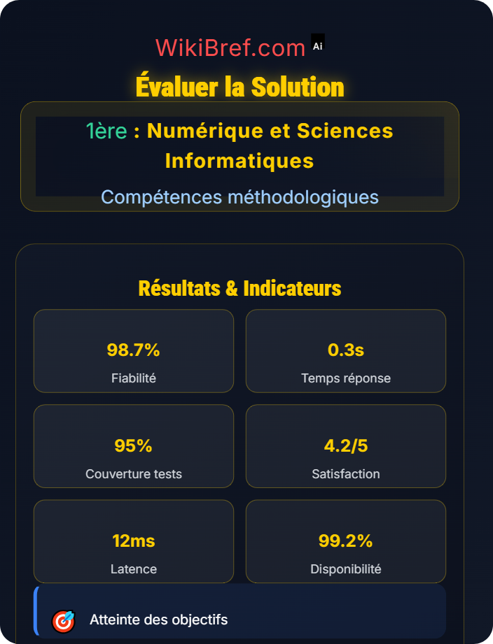 Évaluer la solution Conception et décomposition de problèmes