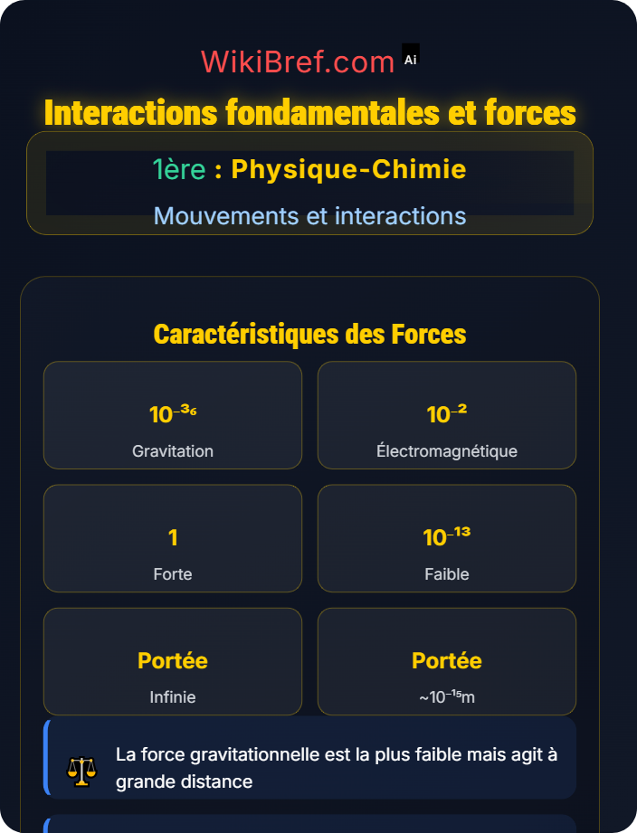 Interactions fondamentales et forces Forces et lois dynamiques