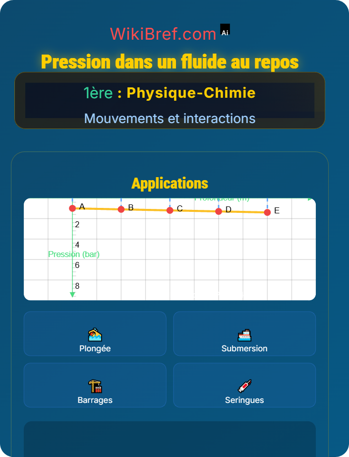 Pression dans un fluide au repos Statique des fluides
