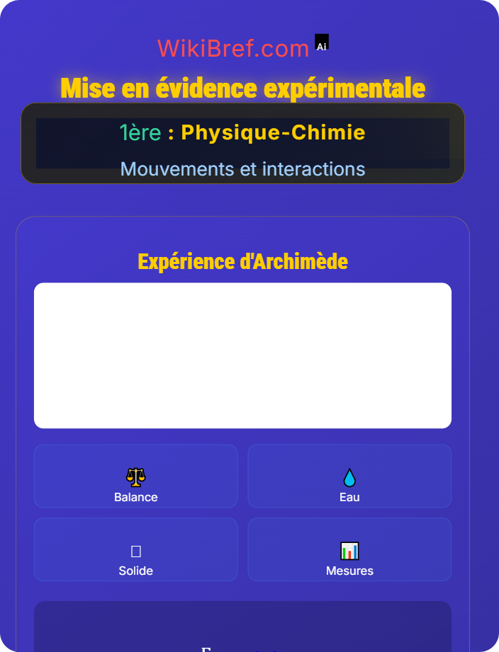 Mise en évidence expérimentale Statique des fluides