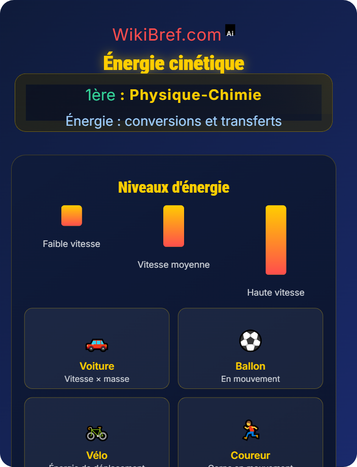 Énergie cinétique Énergie mécanique